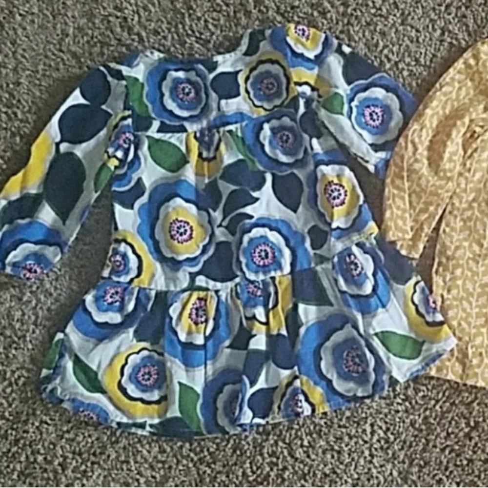 Retro Groovy Floral Tiered Long Sleeve Dress | Mod | Vintage | Baby Girl